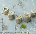 wooden barrels