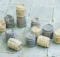 wooden barrels