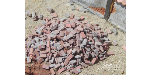 debris of bricks with mortar