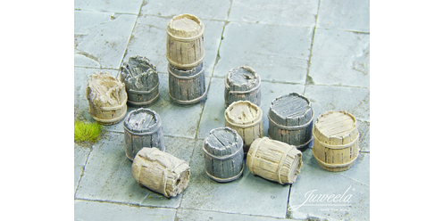 wooden barrels